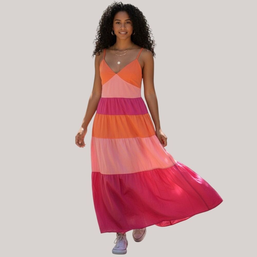 Love Is For Eternity L.I.F.E. Women's Size XL Colorful Tiered Halter Dress Strap